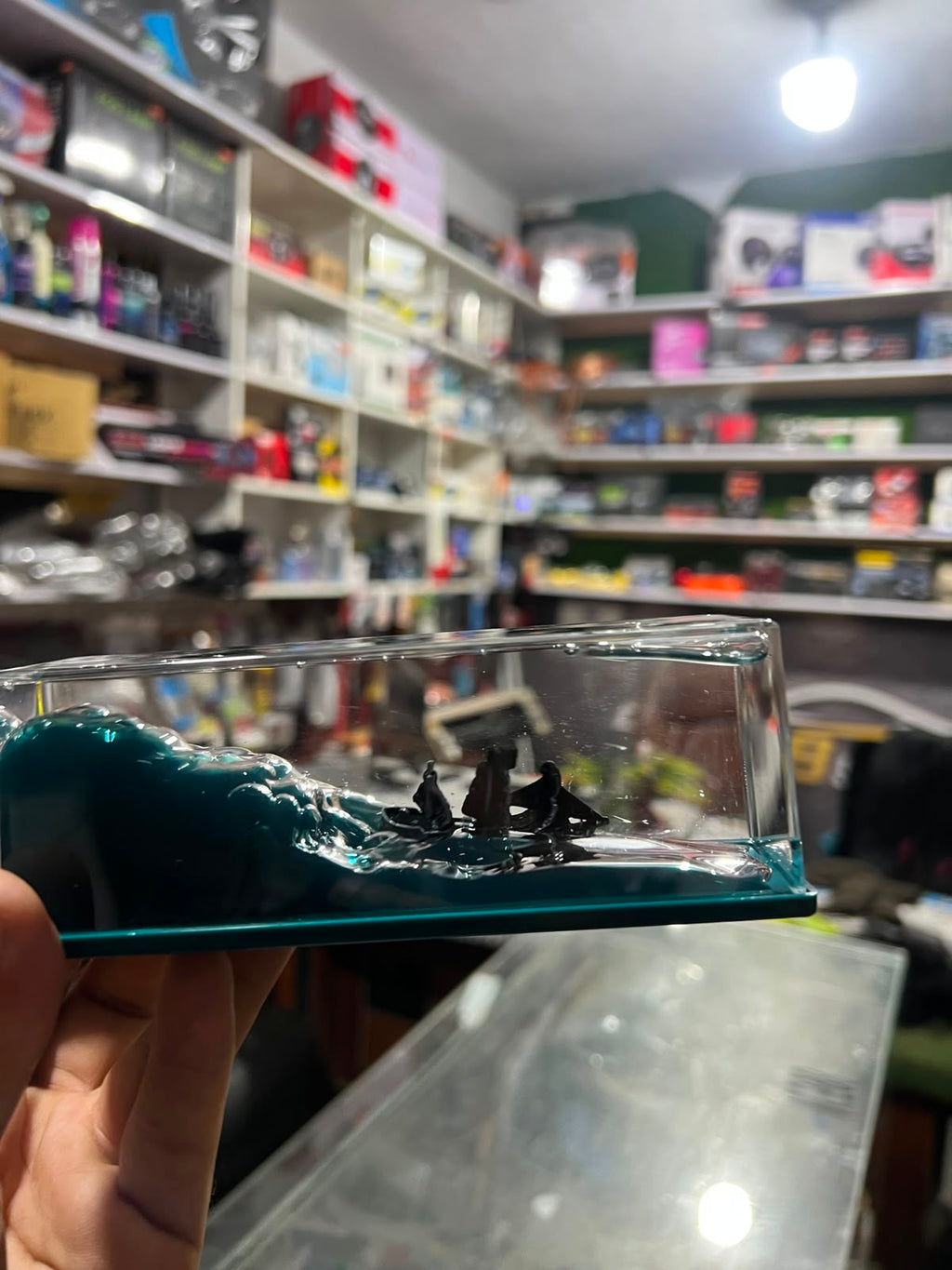 Premium Glass Wave Car Dashboard Ornament