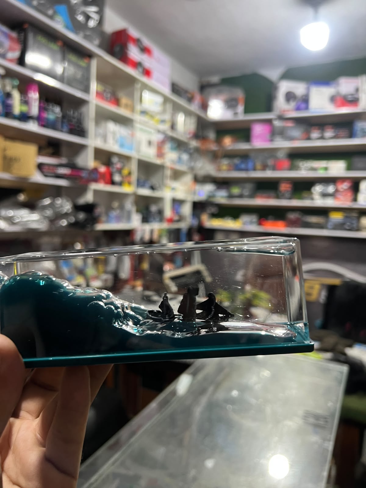 Premium Glass Wave Car Dashboard Ornament