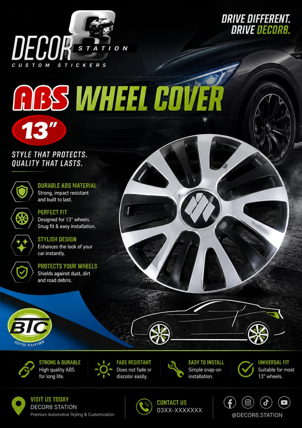 ABS Wheel Cover 13-inch – BTC Auto Parts